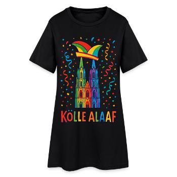 Costumes de Kölle Alaaf Cathédrale de Cologne Carnaval coloré - Robe T-shirt Femme - noir - Devant