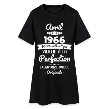 60-jähriges Jubiläum – April 1966 Original - Frauen T-Shirt-Kleid - Schwarz - Vorne