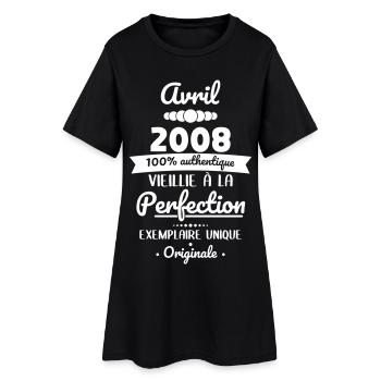 18. Geburtstag – April 2008 Original - Frauen T-Shirt-Kleid - Schwarz - Vorne
