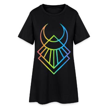 Symbole lunaire égyptien multicolore - Robe T-shirt Femme - noir - Devant
