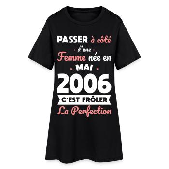 Anniversaire 20 ans - Née en Mai 2006 - Robe T-shirt Femme - noir - Devant