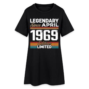 Cadeau Anniversaire Avril 1969 Rétro Avril 1969 - Robe T-shirt Femme - noir - Devant