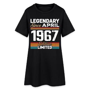 Cadeau Anniversaire Avril 1967 Rétro Avril 1967 - Robe T-shirt Femme - noir - Devant