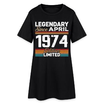 Cadeau Anniversaire Avril 1974 Rétro Avril 1974 - Robe T-shirt Femme - noir - Devant