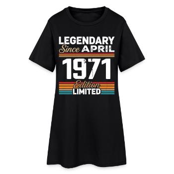Cadeau Anniversaire Avril 1971 Rétro Avril 1971 - Robe T-shirt Femme - noir - Devant