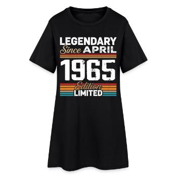 Cadeau Anniversaire Avril 1965 Rétro Avril 1965 - Robe T-shirt Femme - noir - Devant