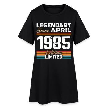 Cadeau Anniversaire Avril 1985 Rétro Avril 1985 - Robe T-shirt Femme - noir - Devant