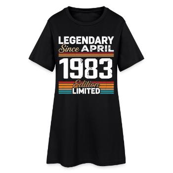 Cadeau Anniversaire Avril 1983 Rétro Avril 1983 - Robe T-shirt Femme - noir - Devant