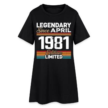 Cadeau Anniversaire Avril 1981 Rétro Avril 1981 - Robe T-shirt Femme - noir - Devant