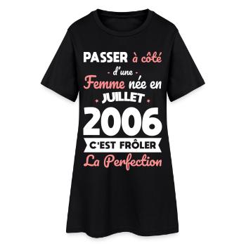 Anniversaire 20 ans - Née en Juillet 2006 - Robe T-shirt Femme - noir - Devant