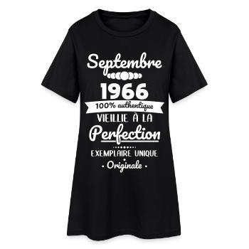Anniversaire 60 ans - Septembre 1966 Originale - Robe T-shirt Femme - noir - Devant