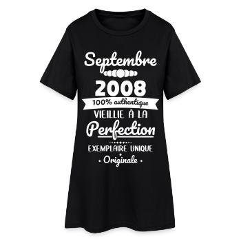Anniversaire 18 ans - Septembre 2008 Originale - Robe T-shirt Femme - noir - Devant