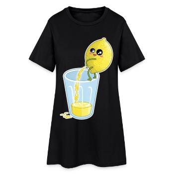 Lemon Makes Juice – Funny Cartoon - Women’s T-Shirt Dress - black - Front