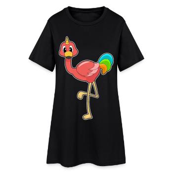 Licorne flamant rose - Robe T-shirt Femme - noir - Devant