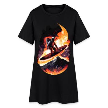 Surfing Astronaut - Women’s T-Shirt Dress - black - Front