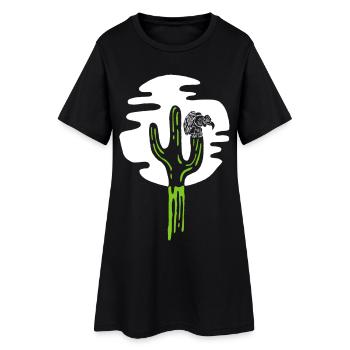 Cactus and vulture under the moon - Women’s T-Shirt Dress - black - Front