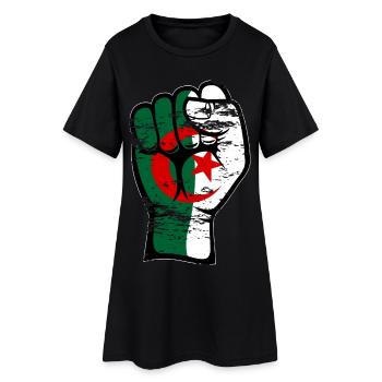 Algerien Flagge Faust Hand Symbol used - Frauen T-Shirt-Kleid - Schwarz - Vorne