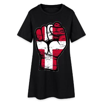 Dänemark Flagge Faust Hand Symbol used - Frauen T-Shirt-Kleid - Schwarz - Vorne