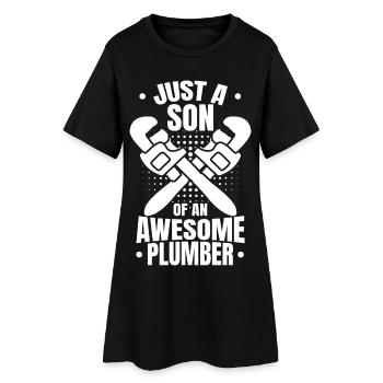 Garçon plombier - Robe T-shirt Femme - noir - Devant