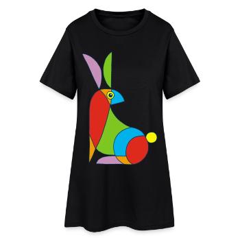 Drôle de lapin - Robe T-shirt Femme - noir - Devant