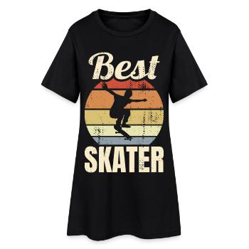 Bester Skater Vintage Look - Frauen T-Shirt-Kleid - Schwarz - Vorne