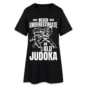 Ne sous-estimez jamais un vieux judoka - Robe T-shirt Femme - noir - Devant