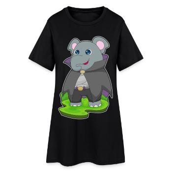 Éléphant Halloween Vampire - Robe T-shirt Femme - noir - Devant