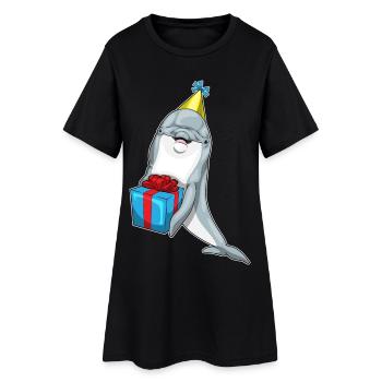 Dolphin Birthday Package - Women’s T-Shirt Dress - black - Front