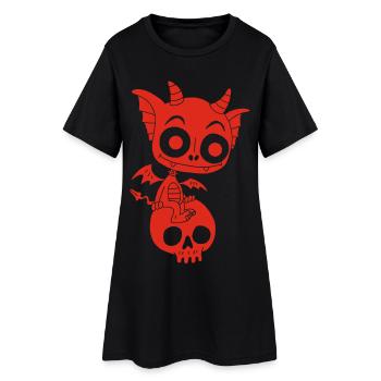 Little Red Demon Rests - Women’s T-Shirt Dress - black - Front