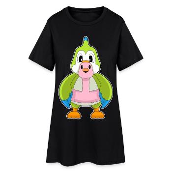 Perroquet flamant rose - Robe T-shirt Femme - noir - Devant