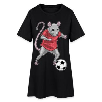 Rat Joueur de Football Football - Robe T-shirt Femme - noir - Devant
