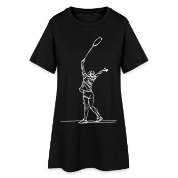 Badminton Player Sketch - Women’s T-Shirt Dress - black - Front