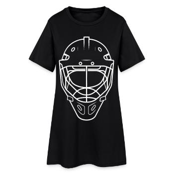 Casque de hockey sur glace dessin au trait - Robe T-shirt Femme - noir - Devant