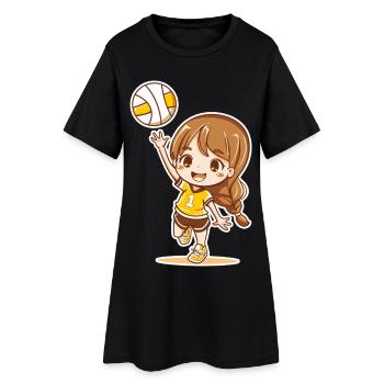 Little volleyball player - Women’s T-Shirt Dress - black - Front