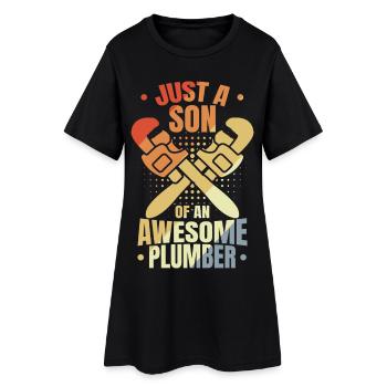 Fils d’un plombier - Robe T-shirt Femme - noir - Devant