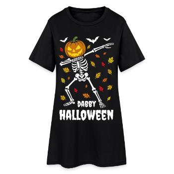 Dabby Halloween - Dab Dance Squelette - Automne - Robe T-shirt Femme - noir - Devant