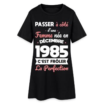 Anniversaire 40 ans - Née en Décembre 1985 - Robe T-shirt Femme - noir - Devant