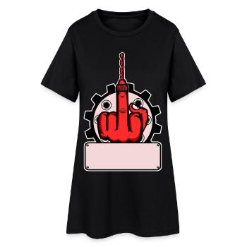 Va te faire foutre Conception de la perceuse - Plaque rouge avec le nom rouge - Robe T-shirt Femme - noir - Devant