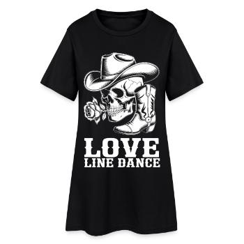 Danse en ligne de l’amour du crâne de cowboy - Robe T-shirt Femme - noir - Devant