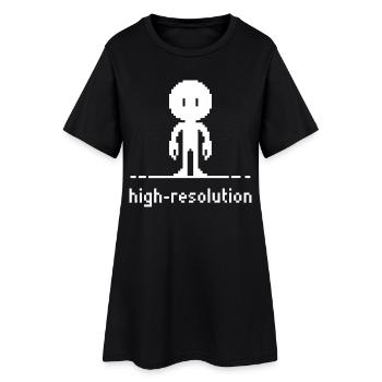 Pixel Art Hochauflösende lustige Ironie-Design - Frauen T-Shirt-Kleid - Schwarz - Vorne