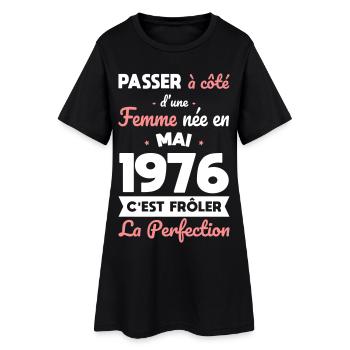Anniversaire 50 ans - Née en Mai 1976 - Robe T-shirt Femme - noir - Devant
