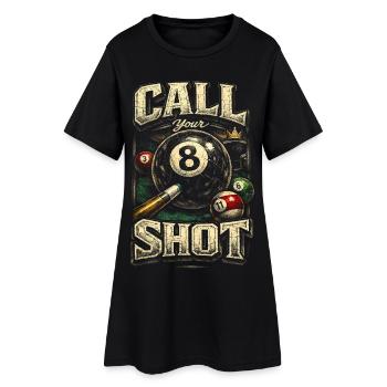 Le billard à 8 billes décide de son coup - Robe T-shirt Femme - noir - Devant