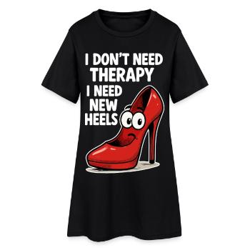High Heels Therapy Cartoon: Comic Schuhe Spruch - Frauen T-Shirt-Kleid - Schwarz - Vorne