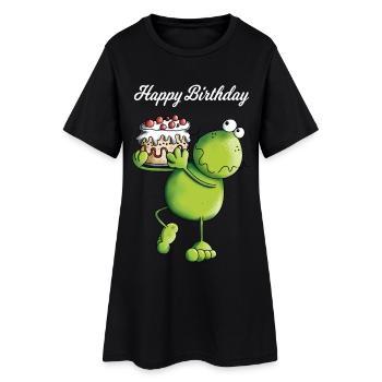Grenouille d'anniversaire - Robe T-shirt Femme - noir - Devant