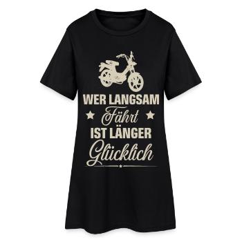 Mofa - Frauen T-Shirt-Kleid - Schwarz - Vorne