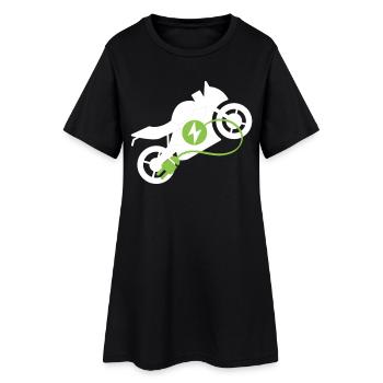  Elektrisches Motorrad Design - Frauen T-Shirt-Kleid - Schwarz - Vorne