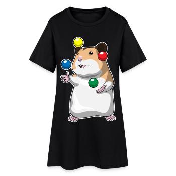 Hamster Jongleur Jonglieren - Frauen T-Shirt-Kleid - Schwarz - Vorne