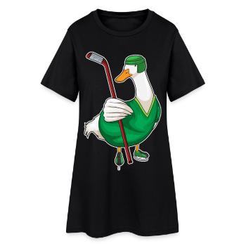 Canard Hockey sur glace Bâton de hockey sur glace - Robe T-shirt Femme - noir - Devant