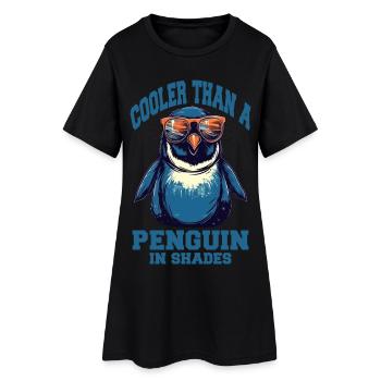 Pingouin cool avec des lunettes de soleil - Robe T-shirt Femme - noir - Devant