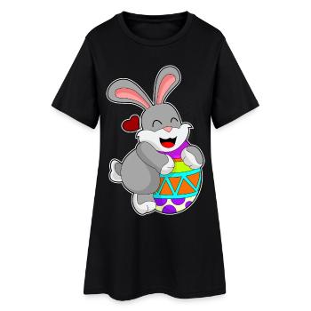 Oeuf de lapin - Robe T-shirt Femme - noir - Devant